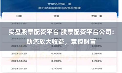 实盘股票配资平台 股票配资平台公司：助您放大收益，掌控财富
